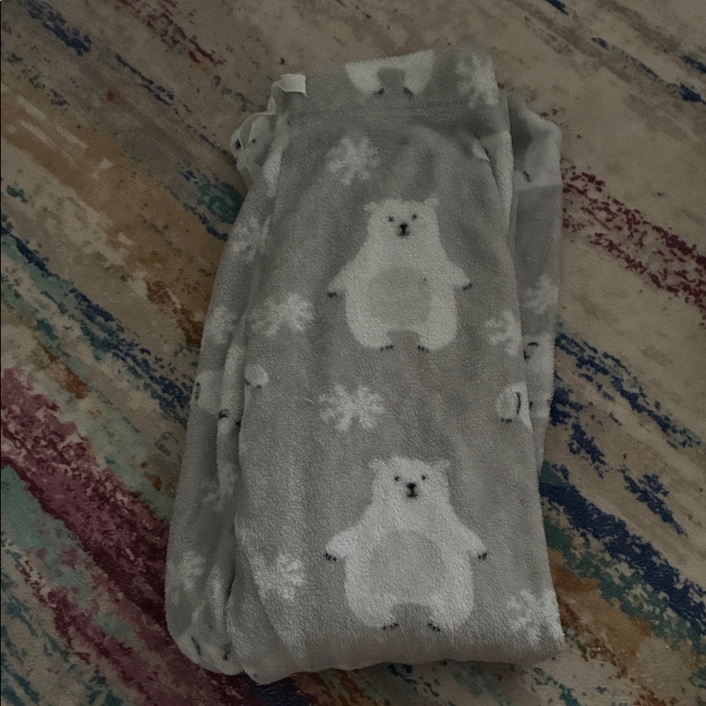 Cozy Gray Polar Bear Kids Pajamas